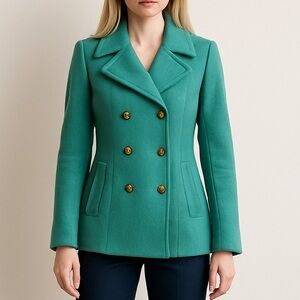 J. Crew Green Jacket Stadium Cloth Size 0